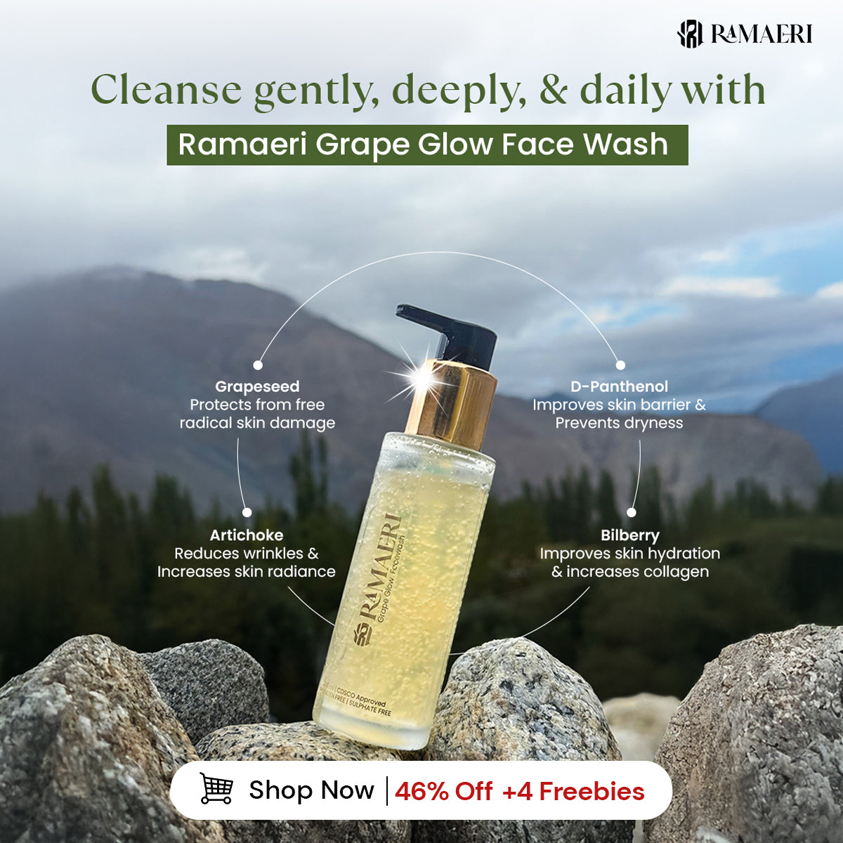 Grape Glow Face Wash- Gentle Facewash for sensitive skin