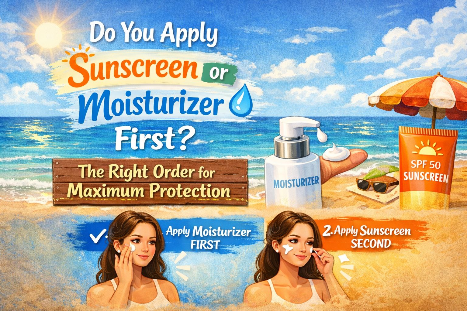 Do You Apply Sunscreen or Moisturizer First? The Right Order
